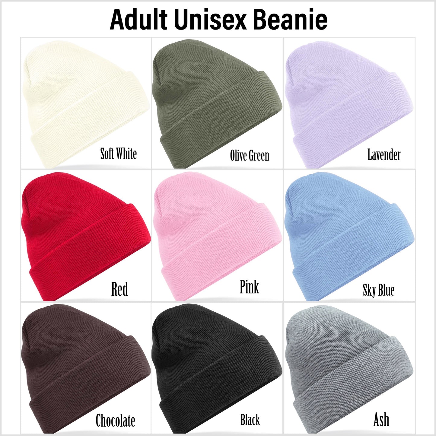 Autumn Book and Leaves Embroidered Beanie