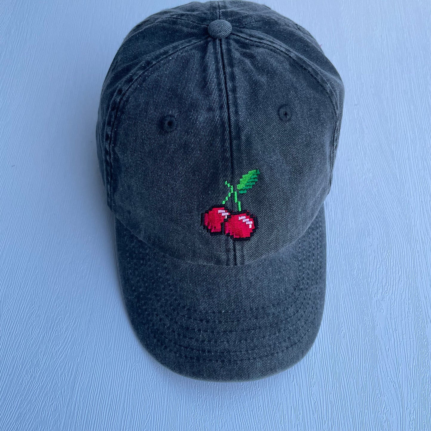 Pixel Cherry Embroidered Cap