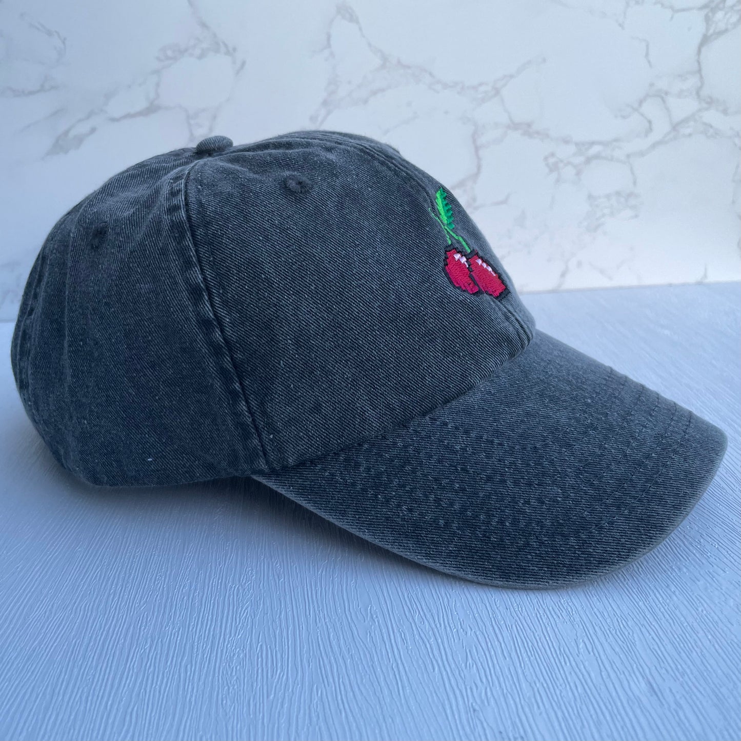 Pixel Cherry Embroidered Cap