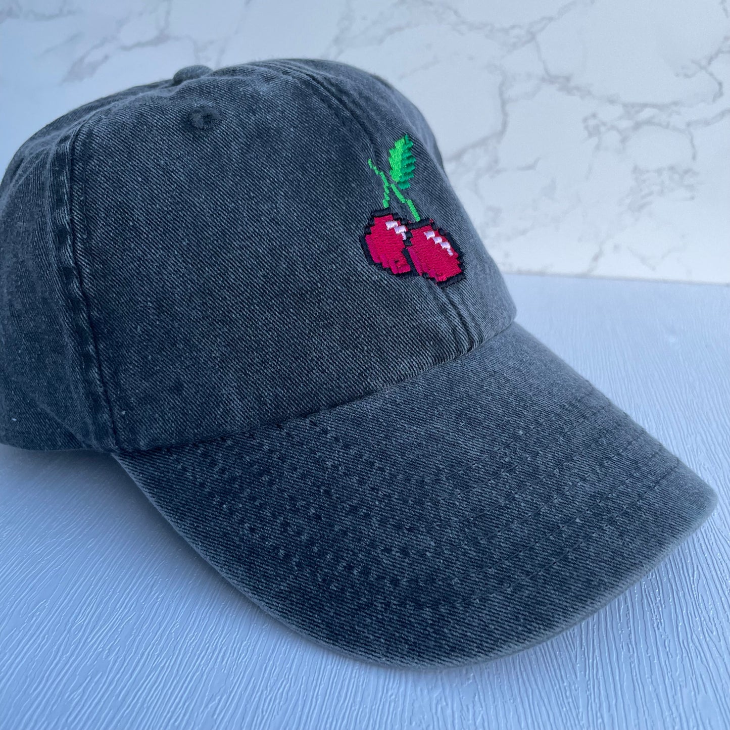 Pixel Cherry Embroidered Cap