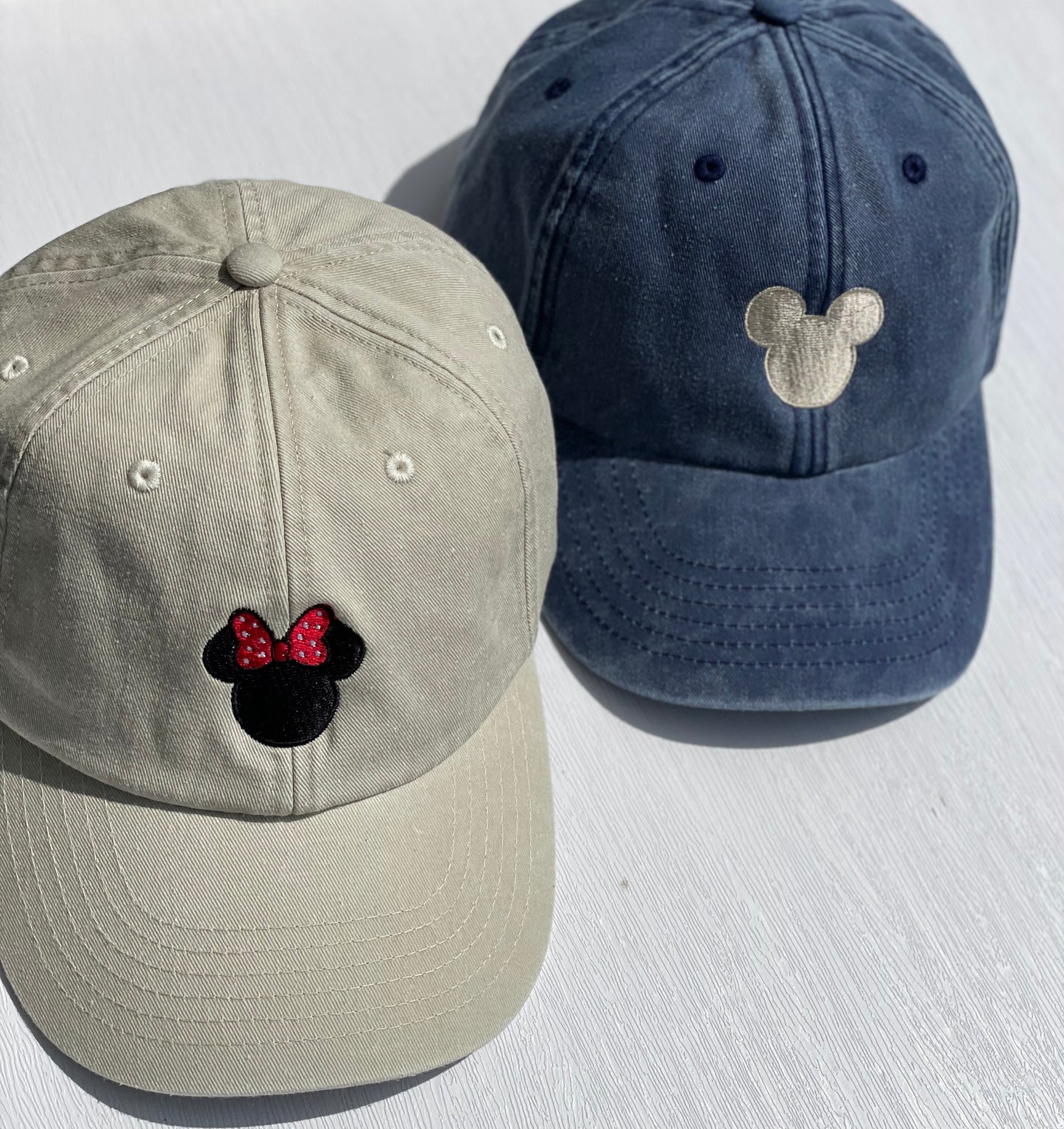 Minnie And Mickey Embroidered Cap
