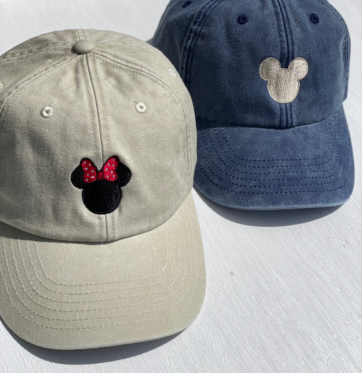 Minnie And Mickey Embroidered Cap