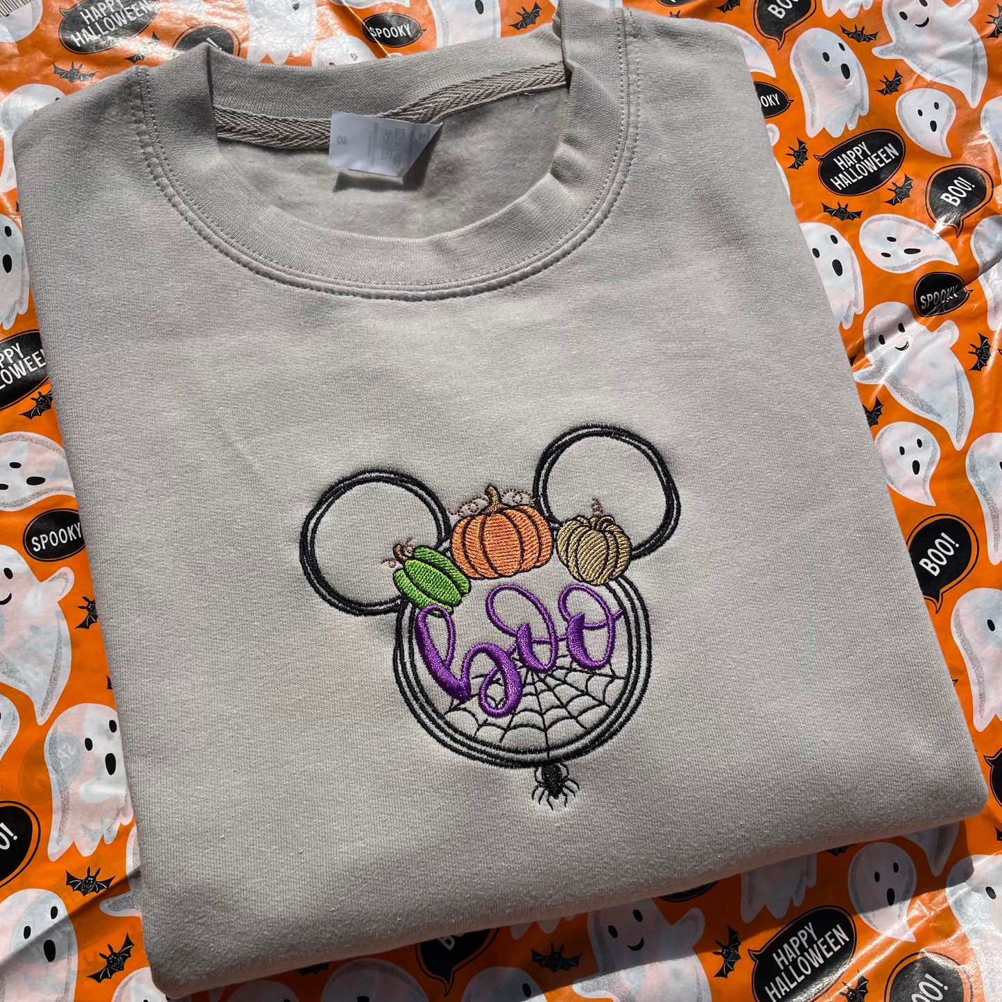 Boo Mickey Embroidered Sweatshirt