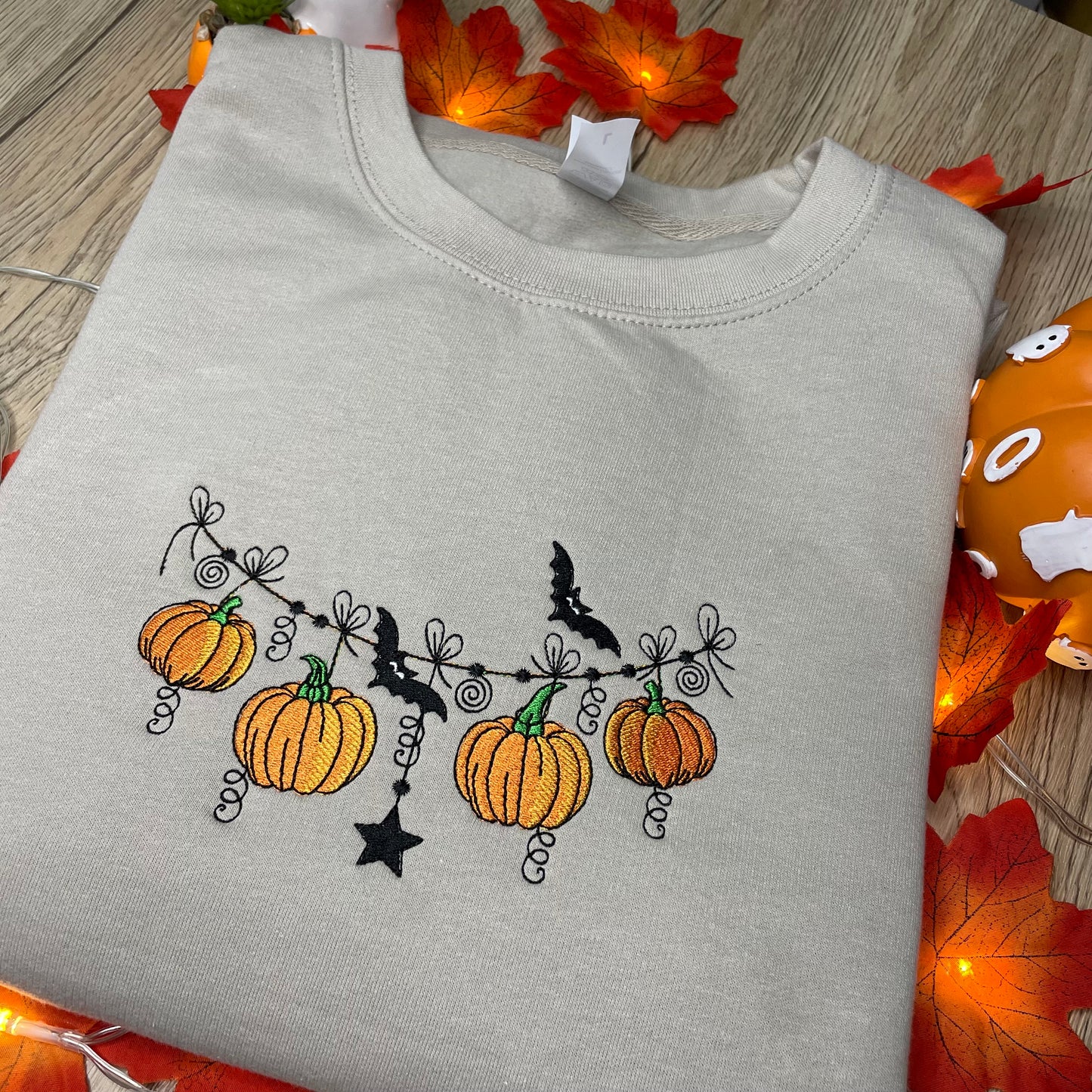 Pumpkin Embroidered Sweatshirt