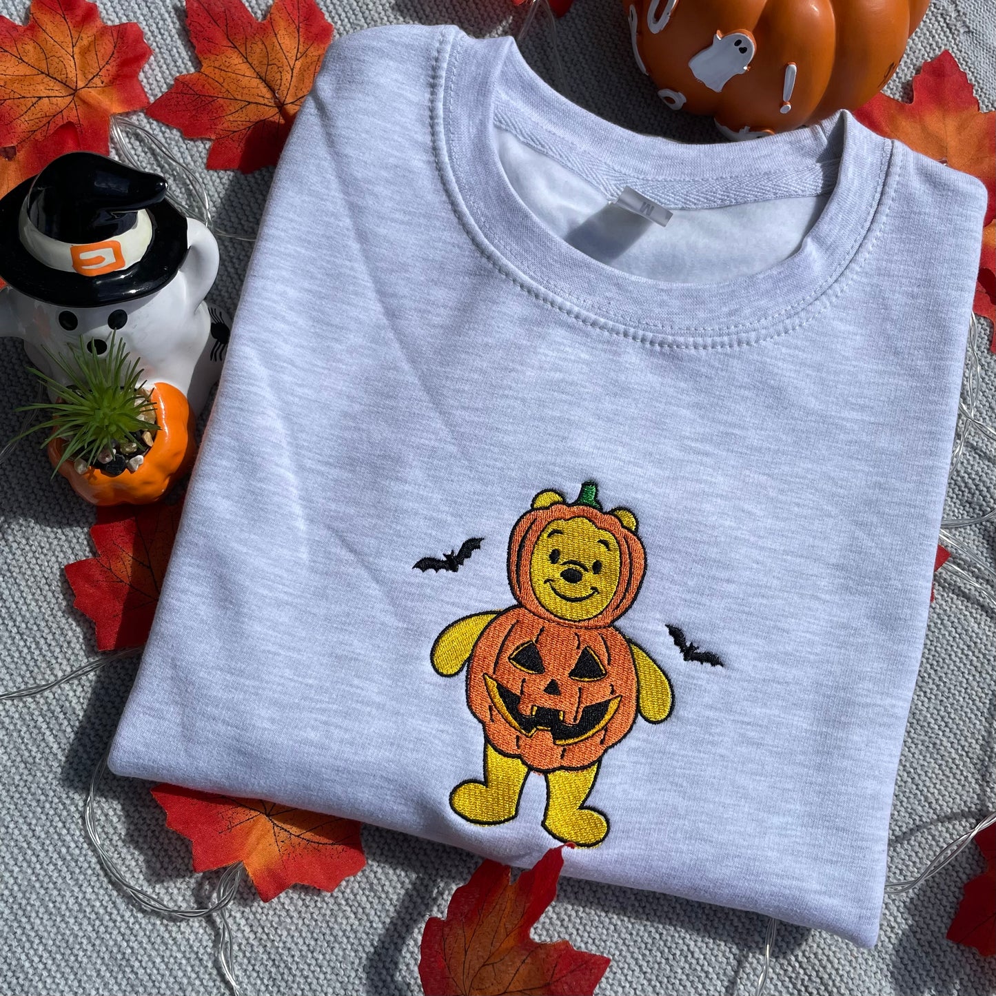 Winnie Pumpkin Embroidered Sweatshirt