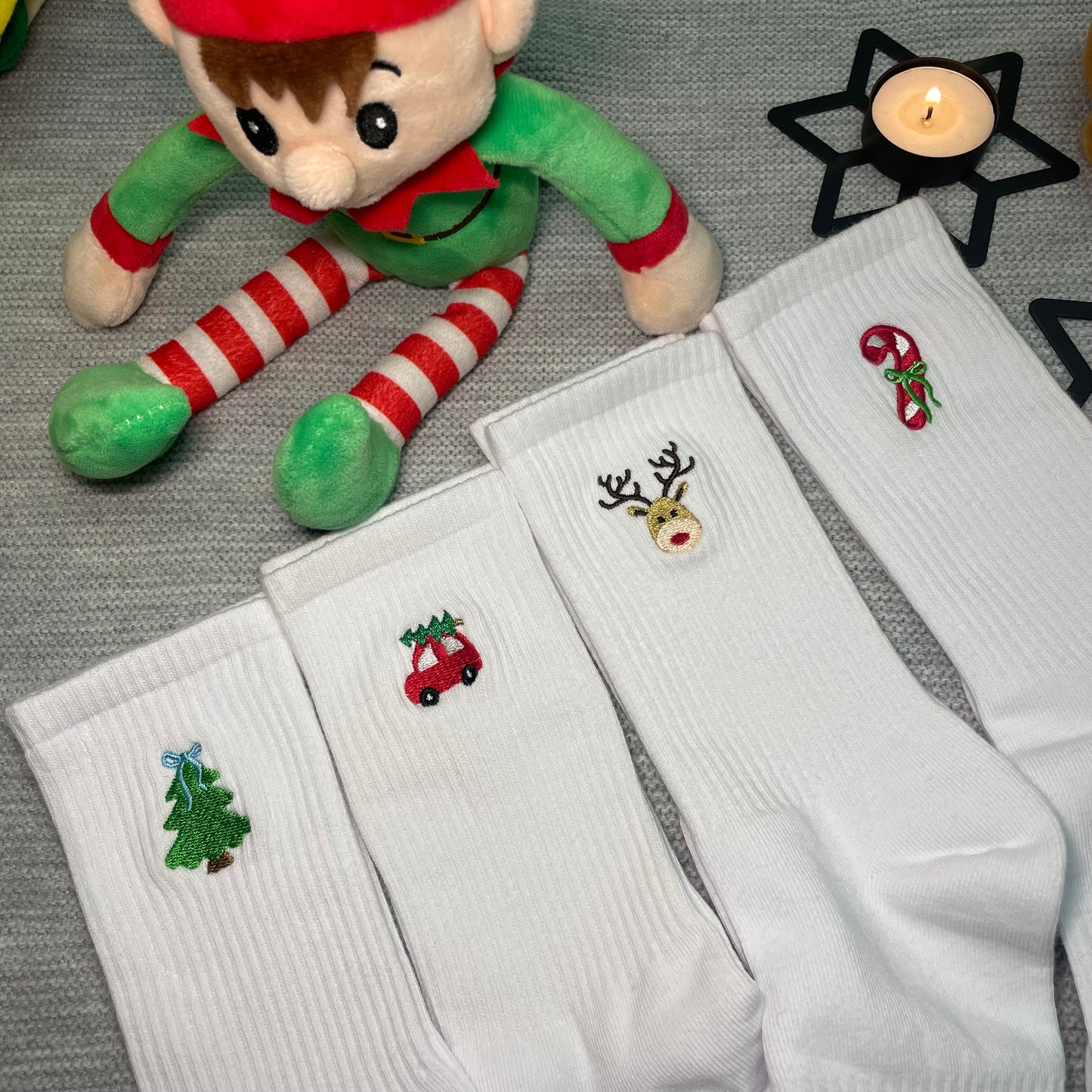 Christmas Embroidered Socks