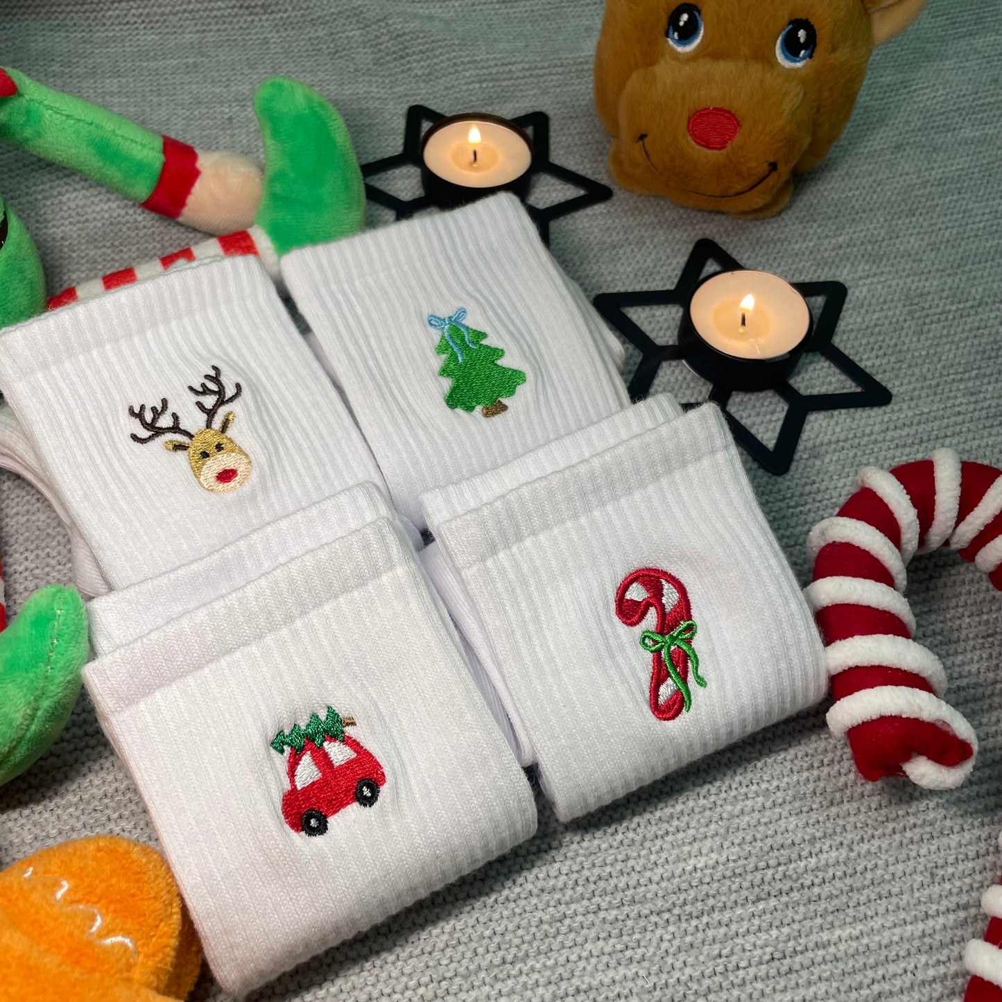 Christmas Embroidered Socks