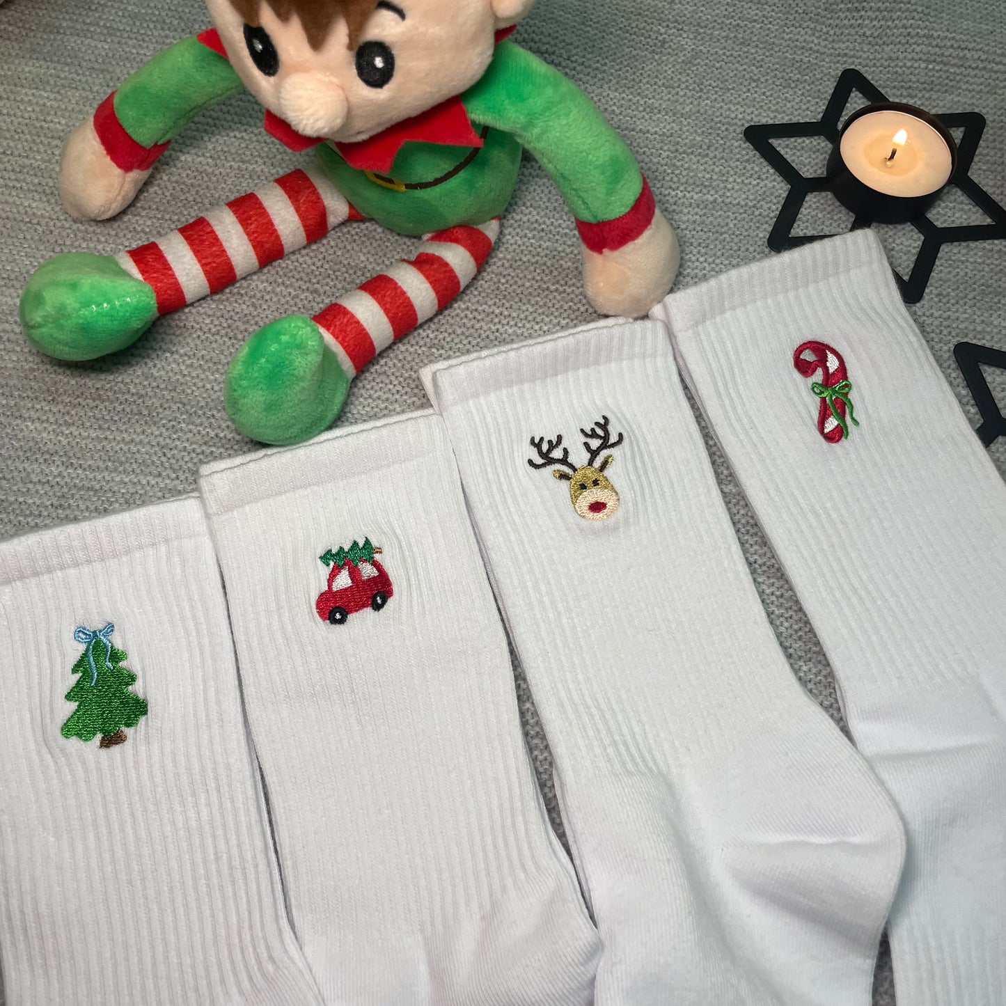 Christmas Embroidered Socks