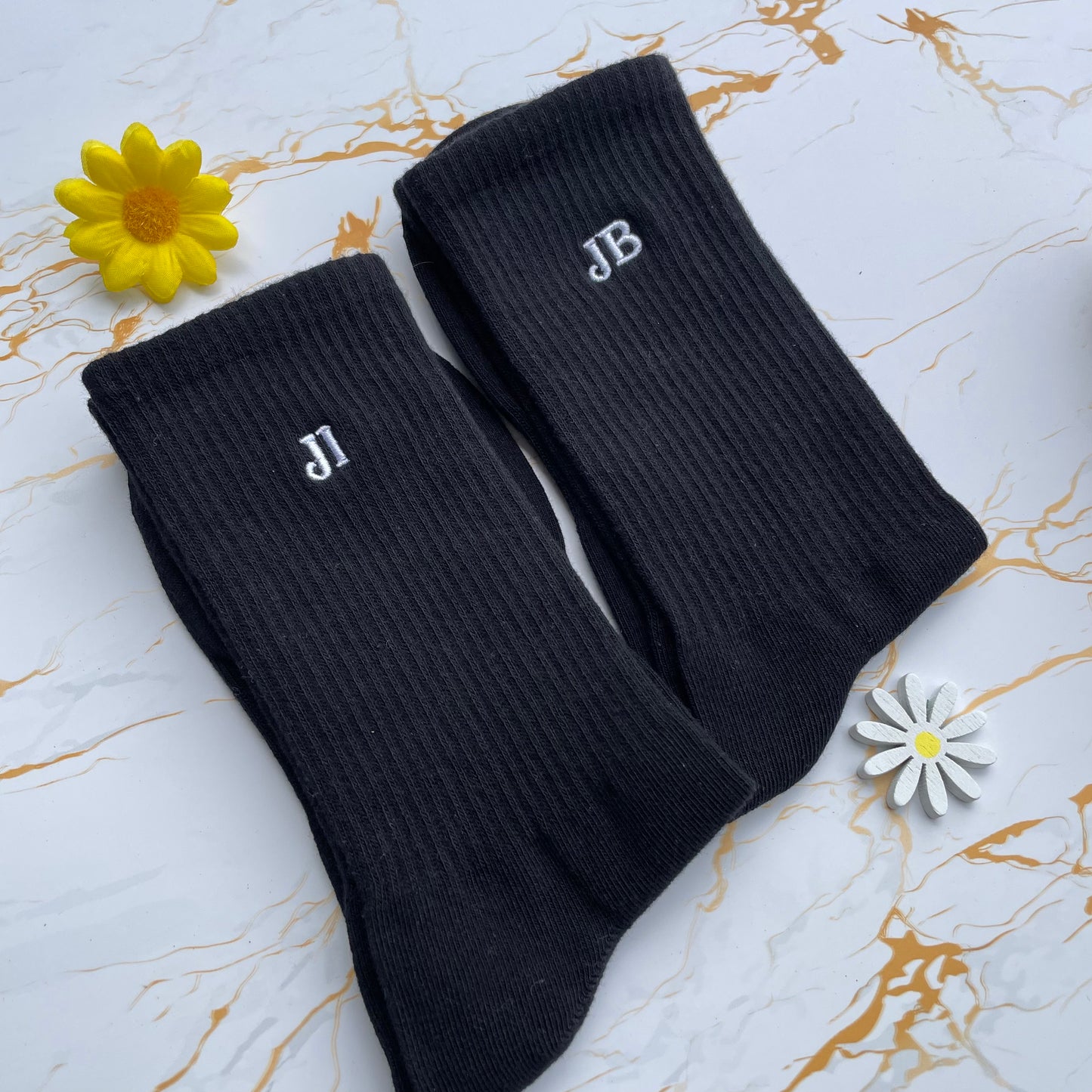 Initial(s) Embroidered Socks