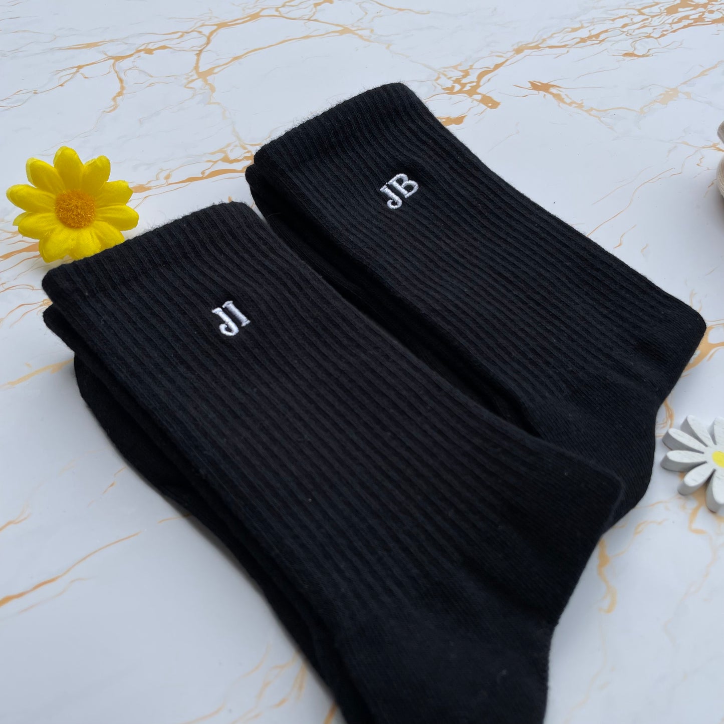 Initial(s) Embroidered Socks