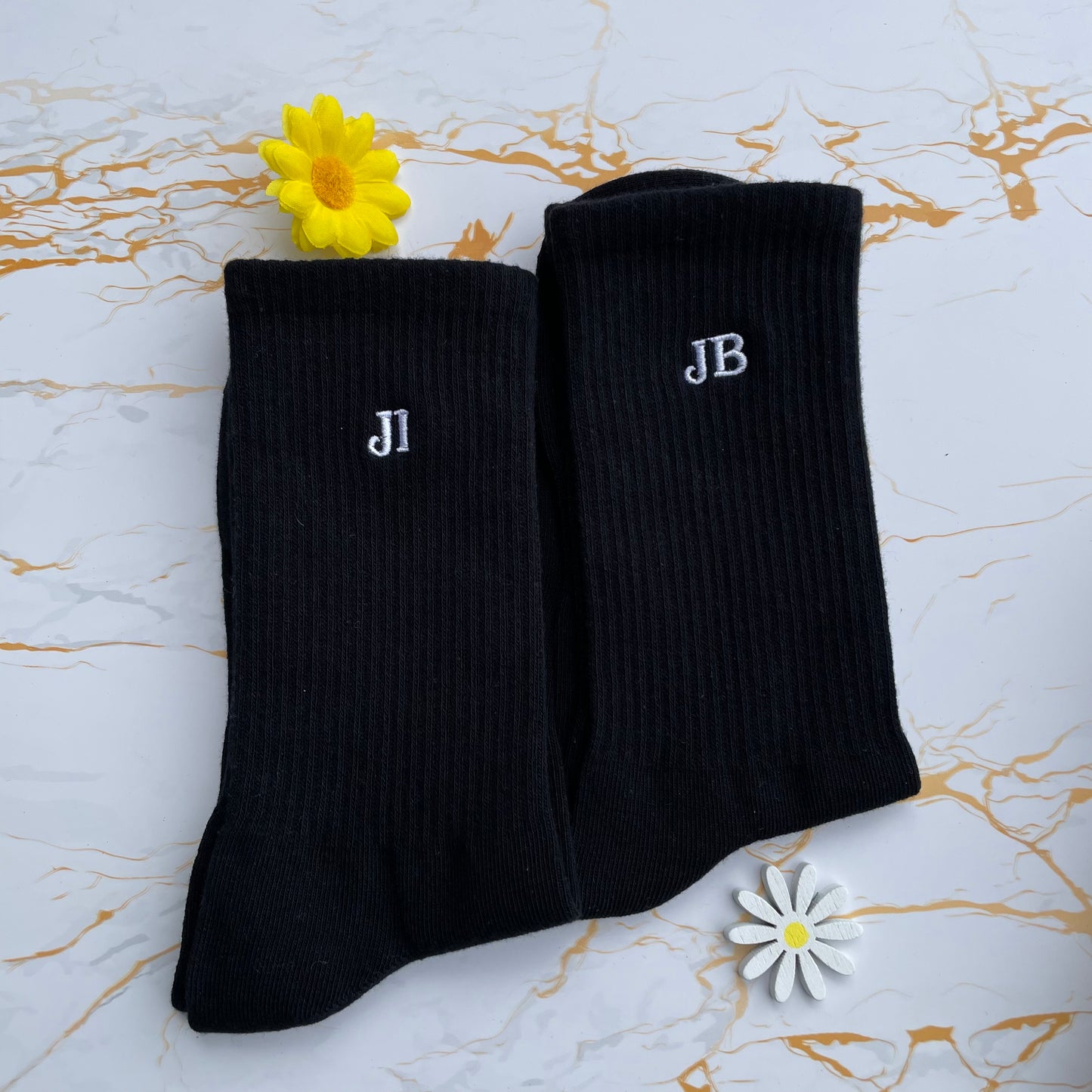 Initial(s) Embroidered Socks