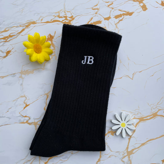 Initial(s) Embroidered Socks