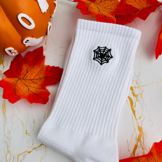 Spider Web Embroidered Socks