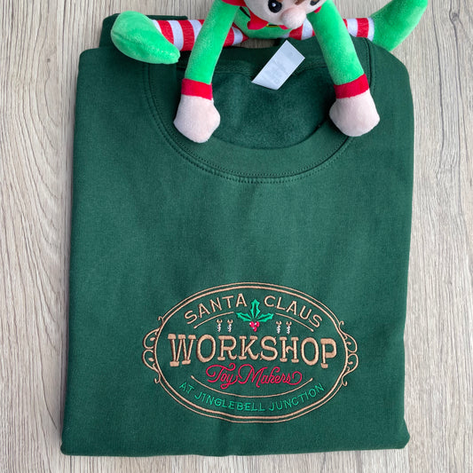Santa Claus Workshop Embroidered Sweatshirt