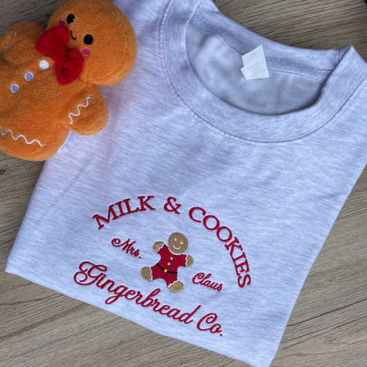 Gingerbread Embroidered Christmas Sweatshirt