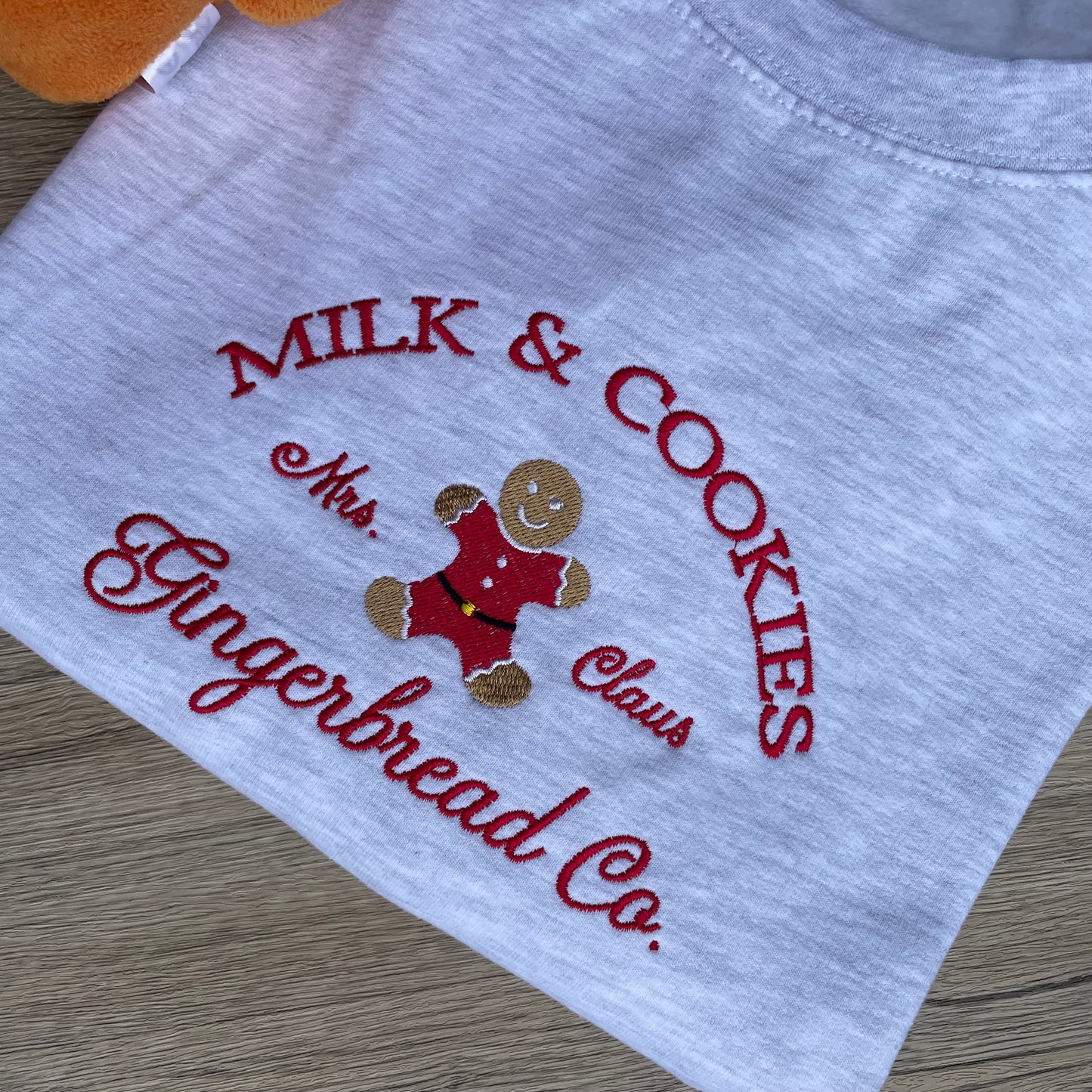 Gingerbread Embroidered Christmas Sweatshirt