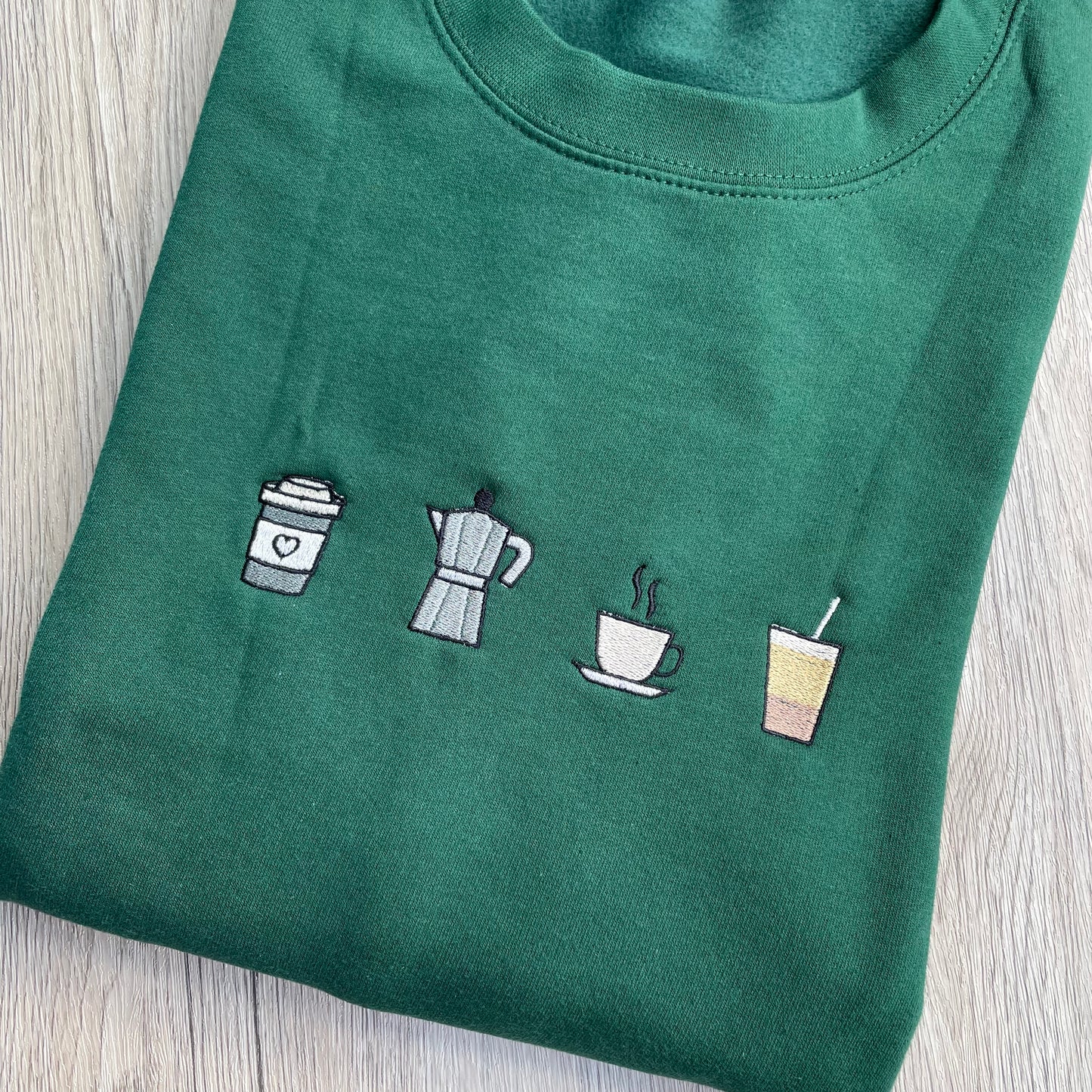 Coffee Embroidered Sweatshirt