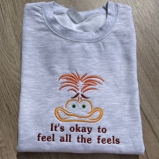 Anxiety Inside Out Embroidered Sweatshirt