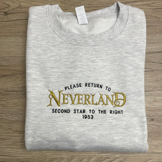 Please Return To Neverland  Embroidered Sweatshirt