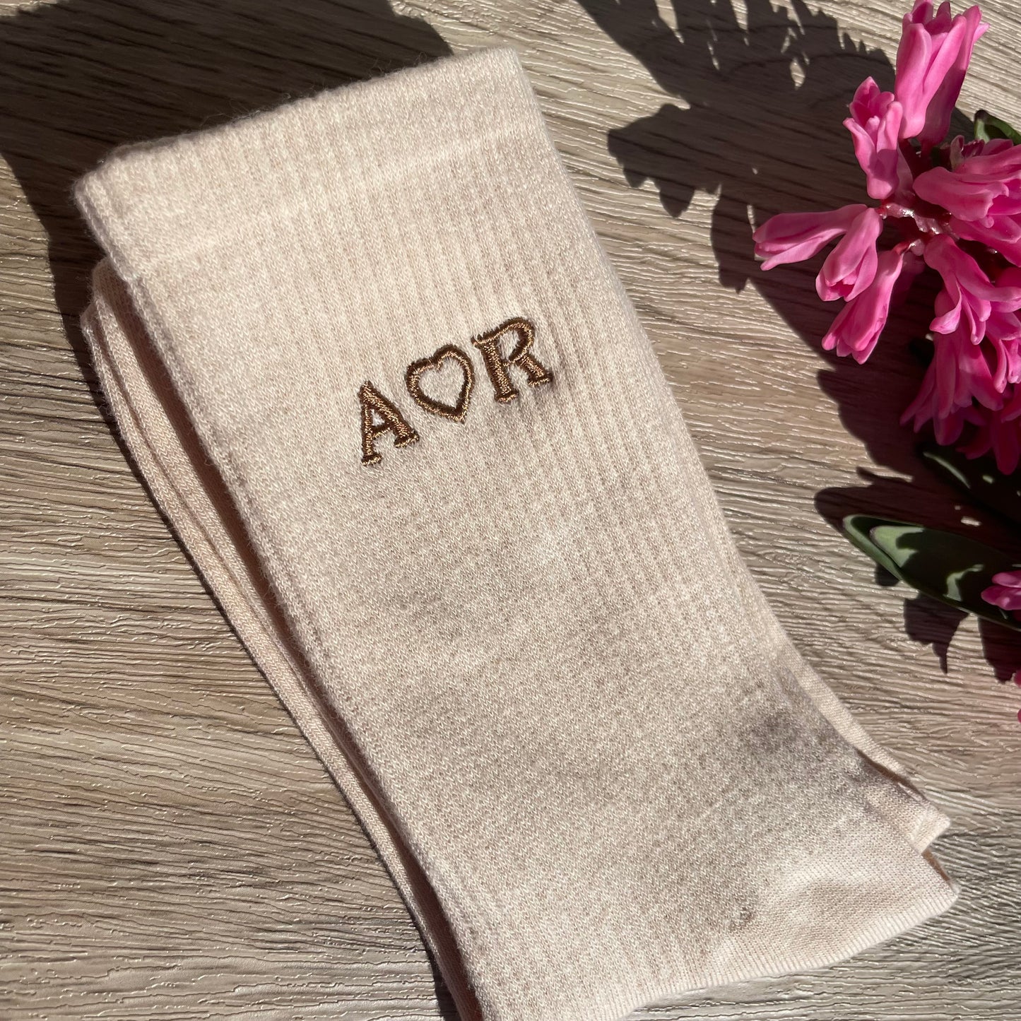 Custom Initials Embroidered Socks
