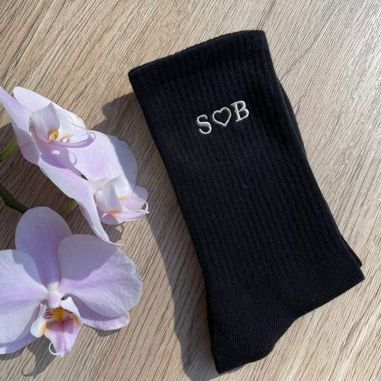 Custom Initials Embroidered Socks