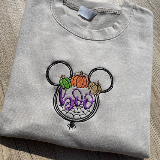Boo Mickey Embroidered Sweatshirt