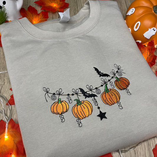 Pumpkin Embroidered Sweatshirt