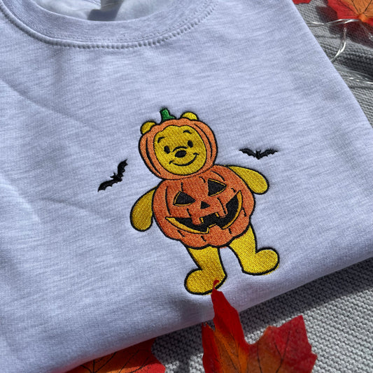 Winnie Pumpkin Embroidered Sweatshirt