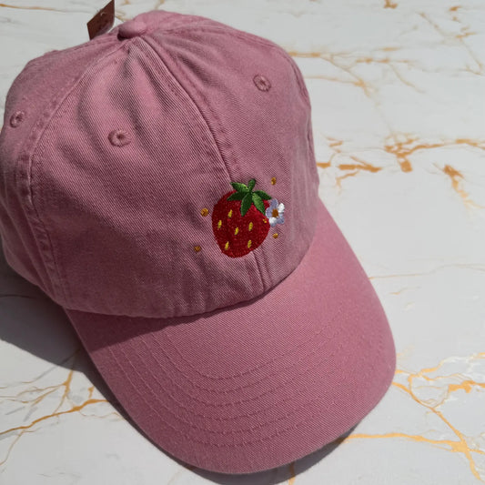 Strawberry Embroidered Baseball Cap