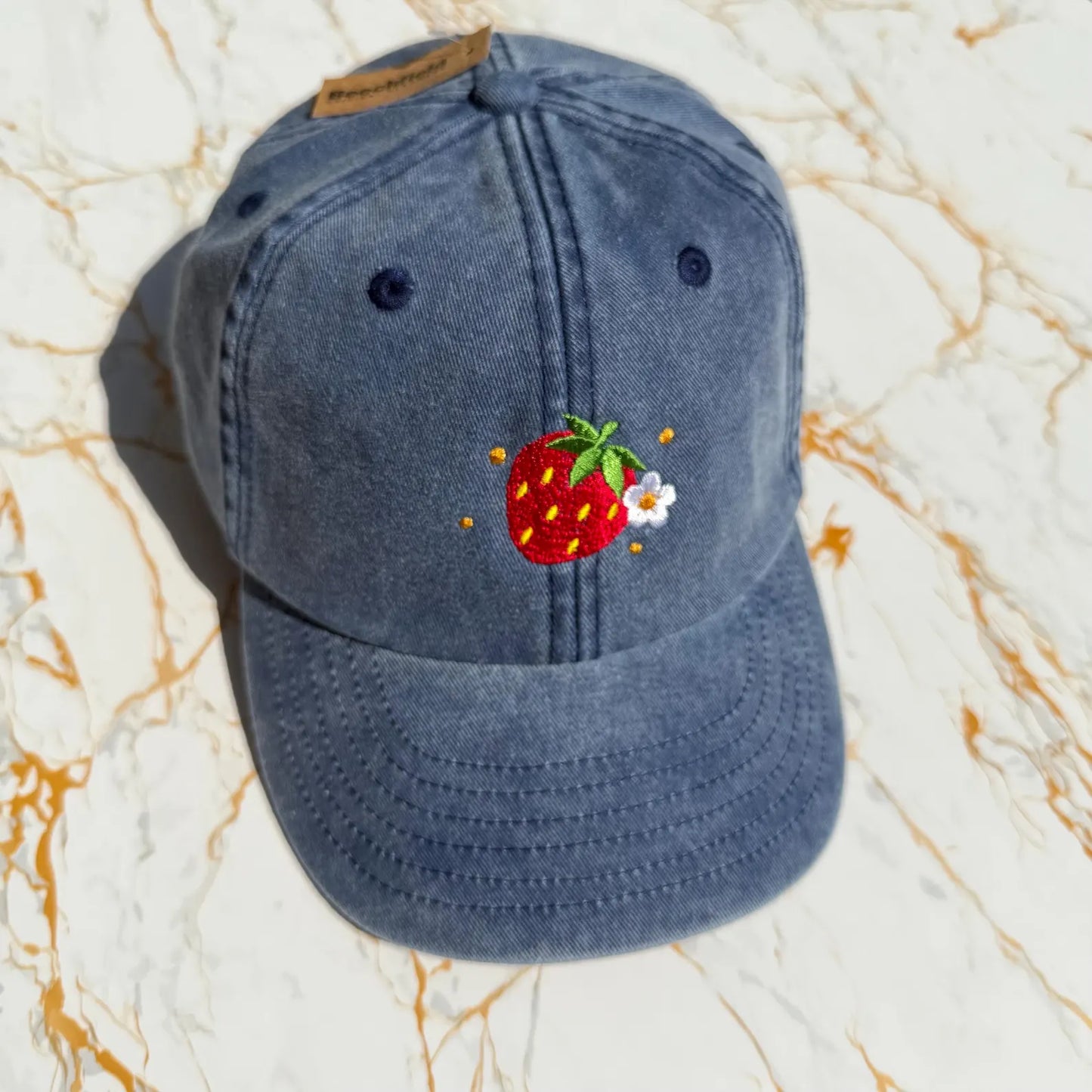 Strawberry Embroidered Baseball Cap