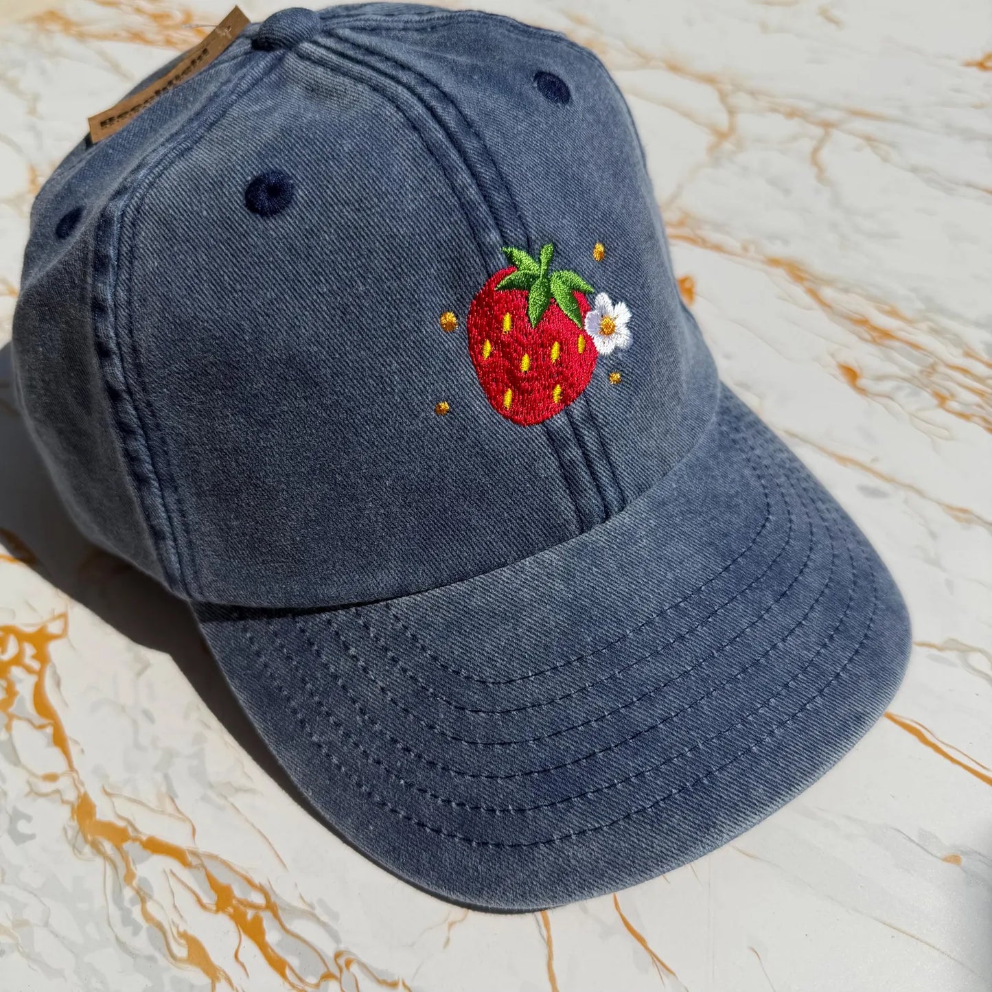 Strawberry Embroidered Baseball Cap