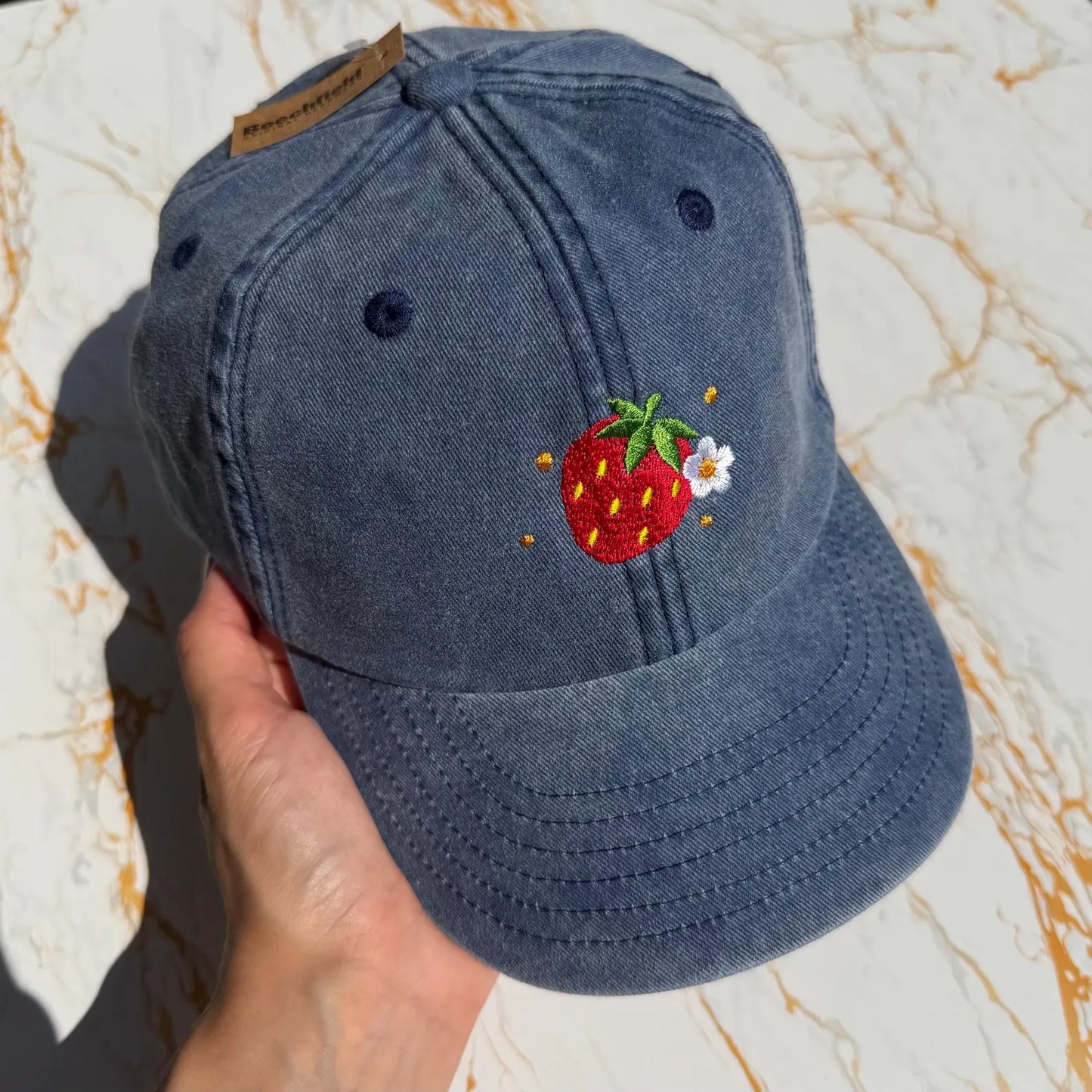 Strawberry Embroidered Baseball Cap