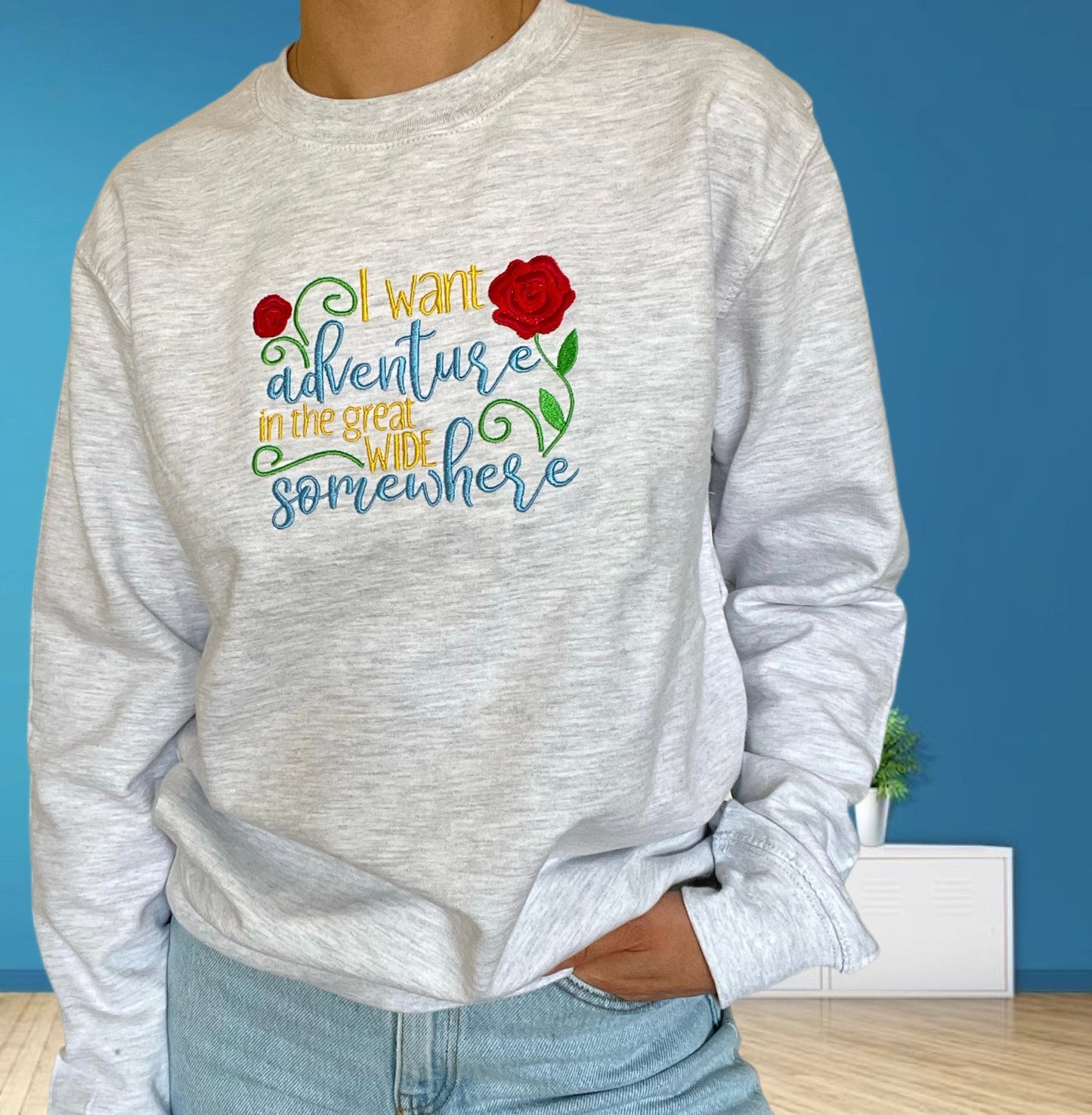 I Want Adventure Embroidered Sweatshirt